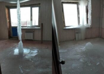 Қостанайда жаңадан салынған үйлердің ішін мұз басып жатыр