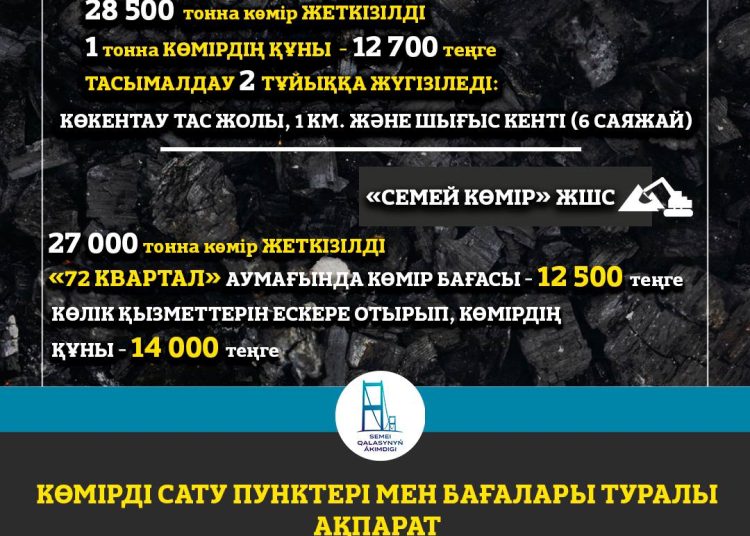 Семей қаласында көмір қоры жеткілікті