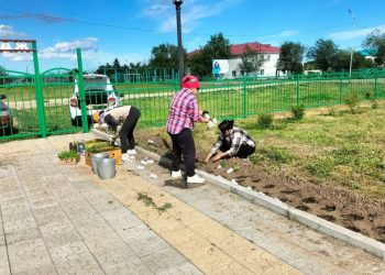 Абай облысы Көкпекті ауданында «Таза Қазақстан» акциясы аясында абаттандыру жұмыстары жүргізілуде