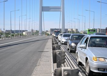 Семейдегі аспалы көпірдің бір бөлігінде асфальт төсеу аяқталды