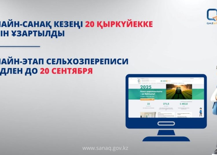Ауыл шаруашылығы кәсіпорындары үшін онлайн-санақ кезеңі 20 қыркүйекке дейін ұзартылды
