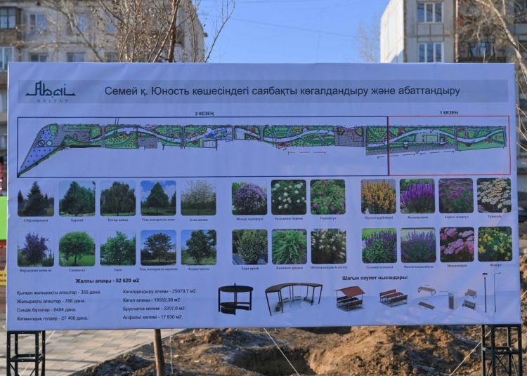 Семейдегі «Юность» шағын ауданында заманауи қоғамдық кеңістік салынып жатыр