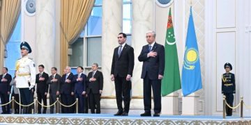 Қасым-Жомарт Тоқаев Түрікменстан Президентін Ақордада қарсы алды