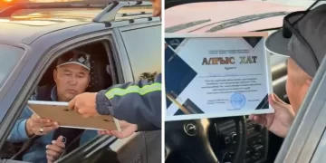 Түркістан облысында 20 жылдан бері жол ережесін бұзбаған жүргізуші марапатталды