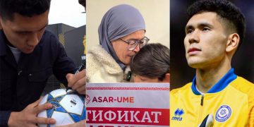 Темірлан Анарбековтың қолтаңбасы қойылған доп аукционда 12 миллион теңгеге сатылды