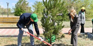 Облыс әкімі жастармен бірге көшет отырғызды