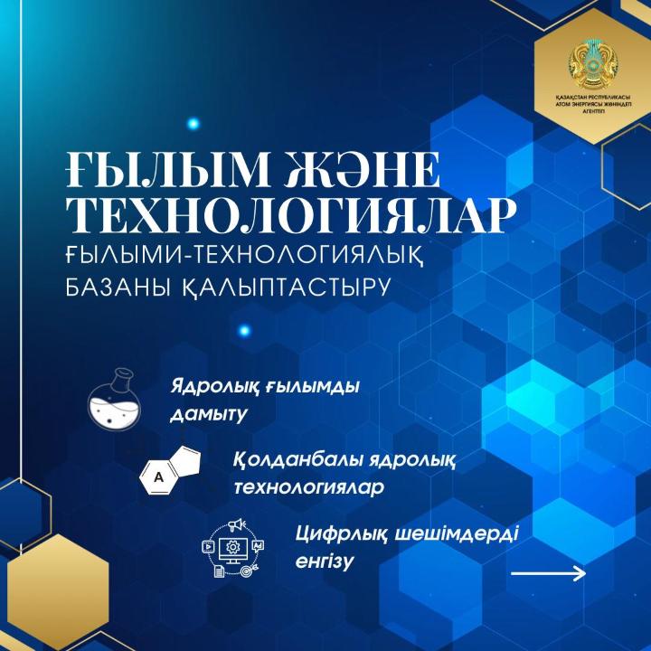Қазақстанның атом саласын дамыту - энергетика, өнеркәсіп, ғылым, технология және кадр даярлау бағыттарын қамтитын кешенді жұмыс